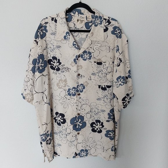 Vintage Silk Circa 1969 Men's 60's Inspired Hawaiian Floral Print Shirt - Picture 5 of 8